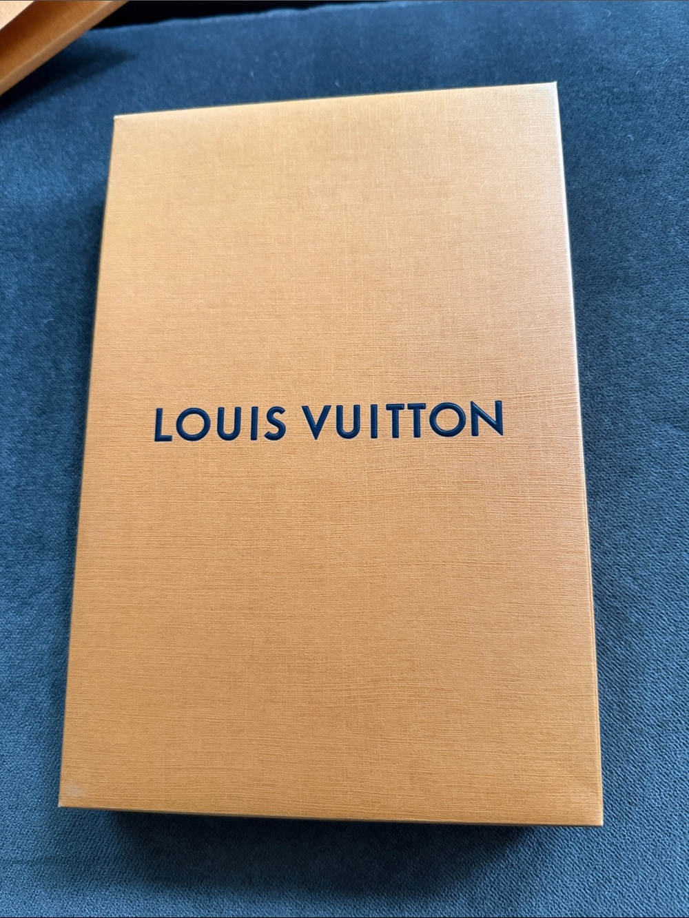 Louis Vuitton Tan Box with Navy Lettering